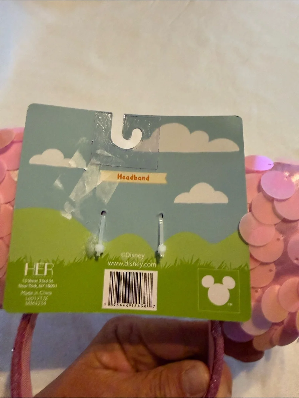 Disney Parks Pink Sequin Minnie Mouse Ears Headband | Sparkle Bow